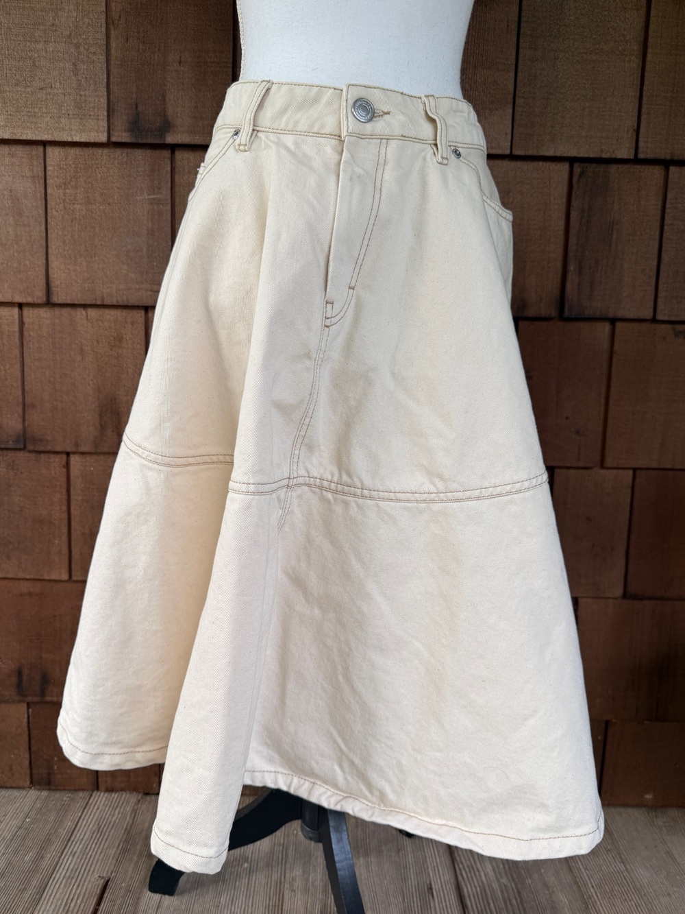 Ami Paris Alexandre Mattiussi off white Jean midi skirt, 26